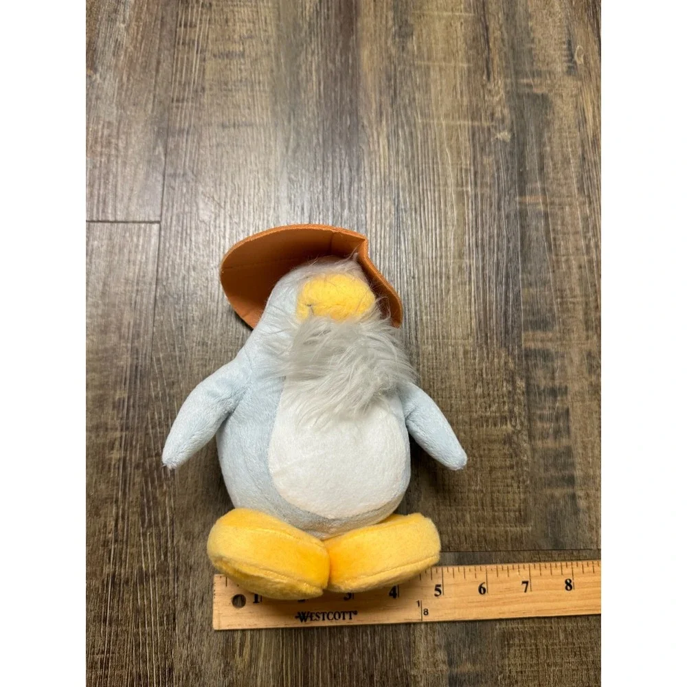 Disney Club Penguin Sensei Plush 7 Inch Blue Penguin Orange Hat 2011 Jakks MH01